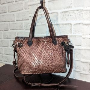 Freebird Maleia Brown Snake Crossbody Bag Purse